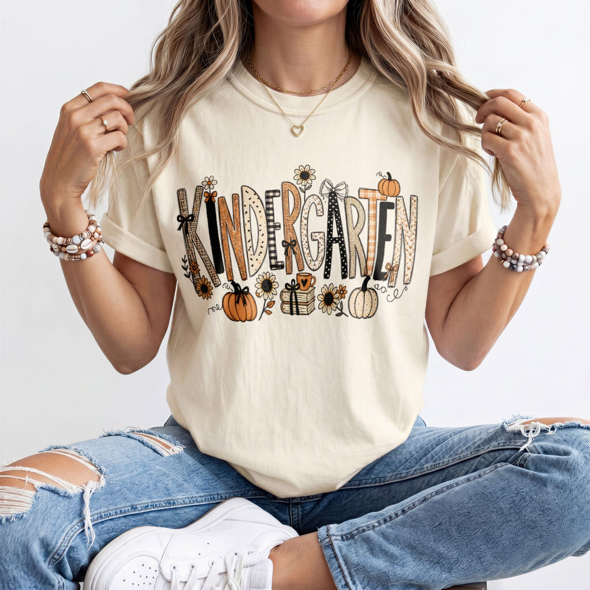 Autumn Books Kindergarten Teacher Shirt