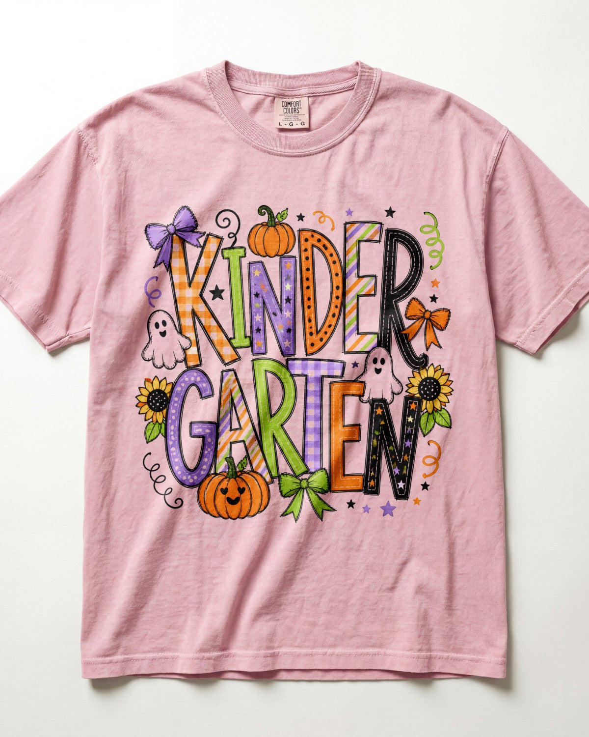 Ghost And Pumpkin Kindergarten Teacher Shirt