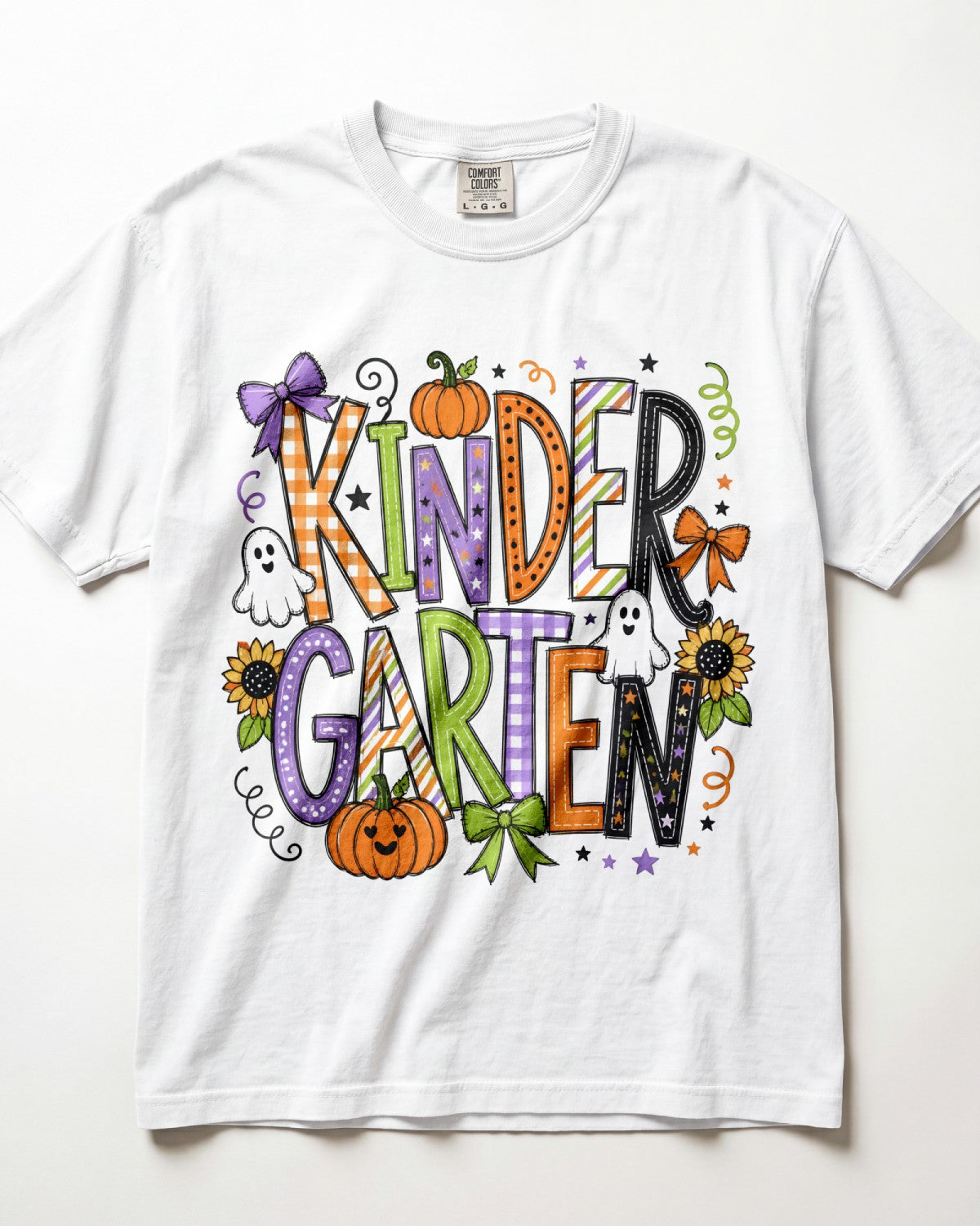 Ghost And Pumpkin Kindergarten Teacher Shirt