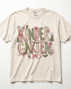 Pink Floral Christmas Kindergarten Teacher Shirt