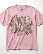 Pink Floral Christmas Kindergarten Teacher Shirt