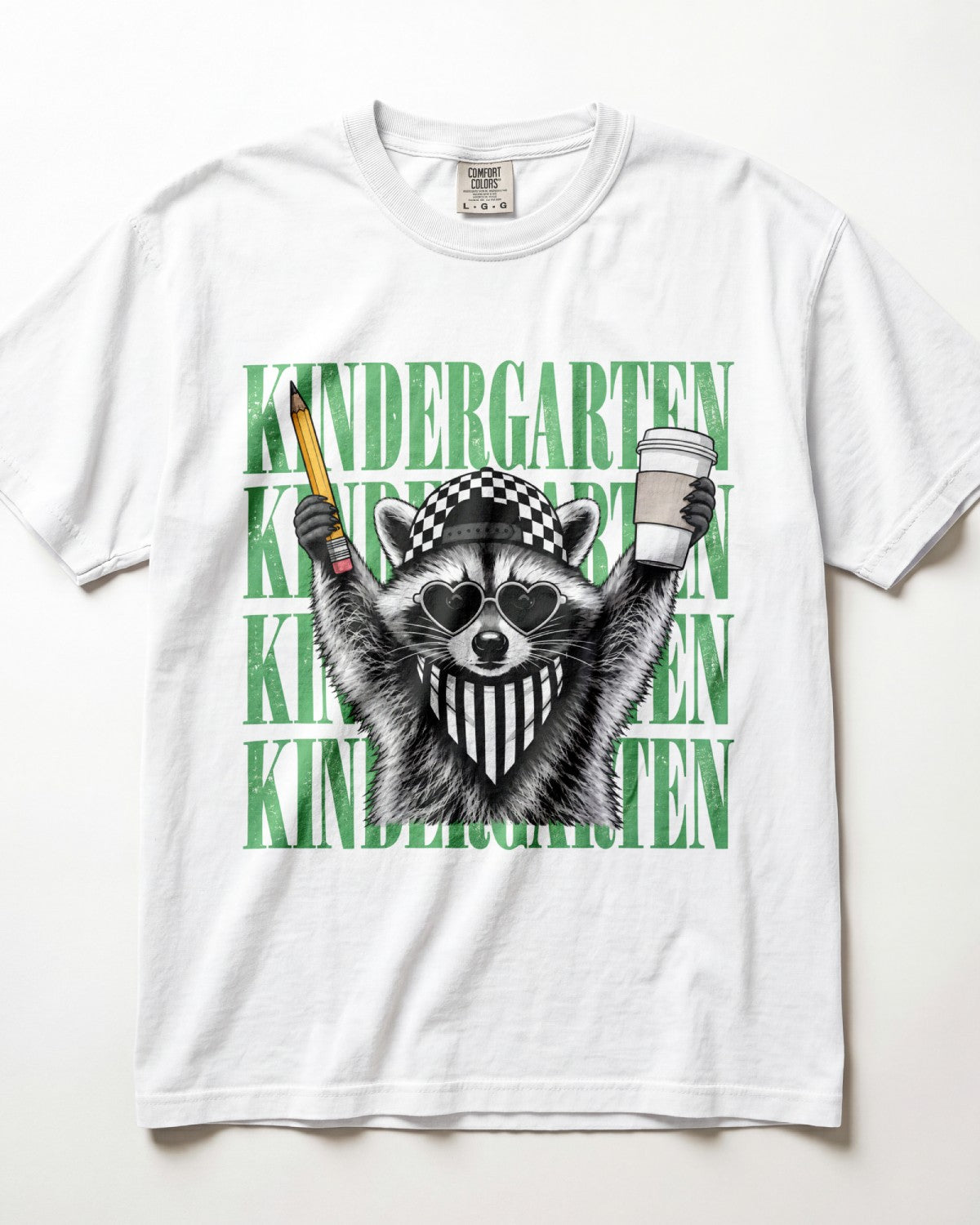 Retro Raccoon Kindergarten Teacher Shirt