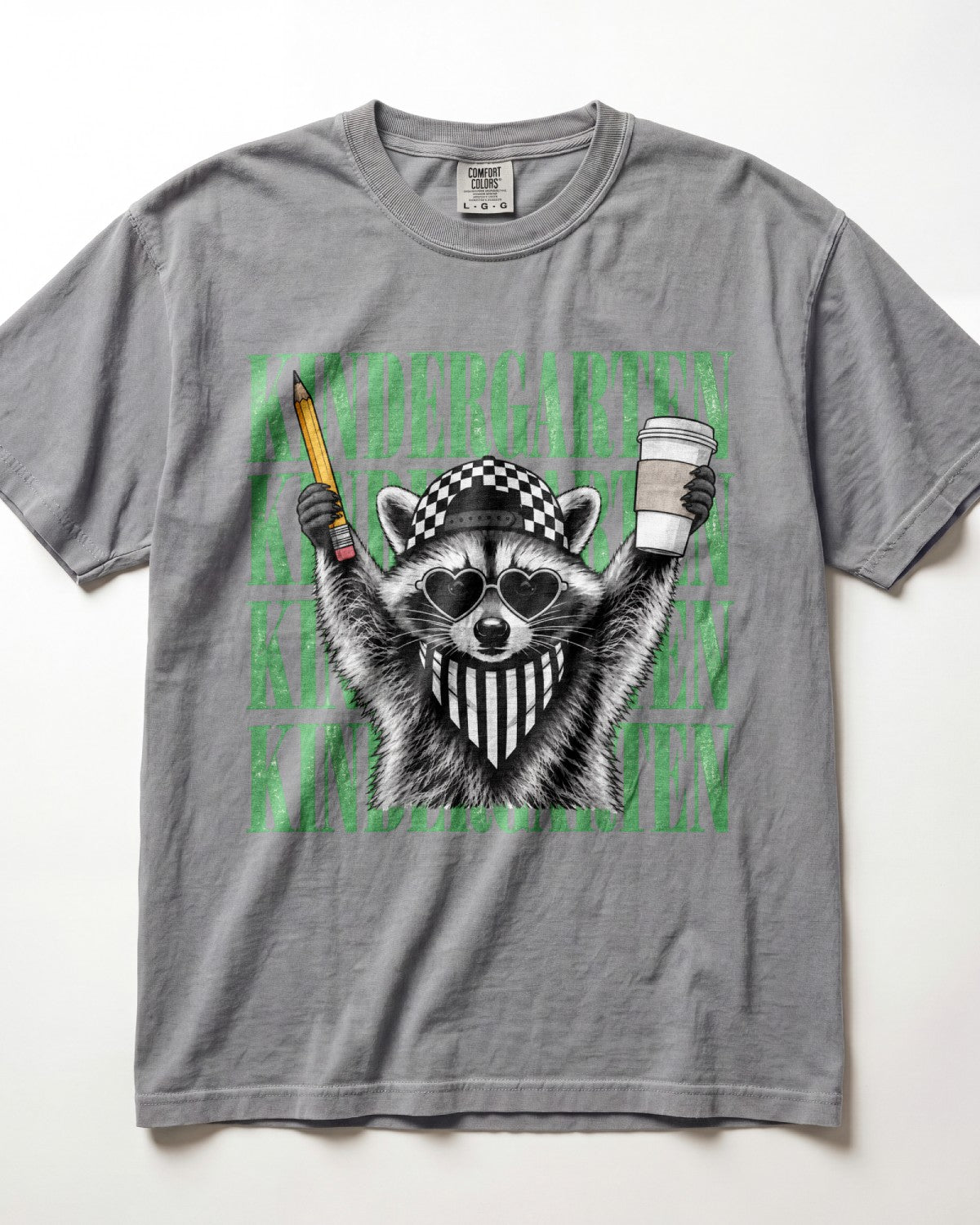 Retro Raccoon Kindergarten Teacher Shirt