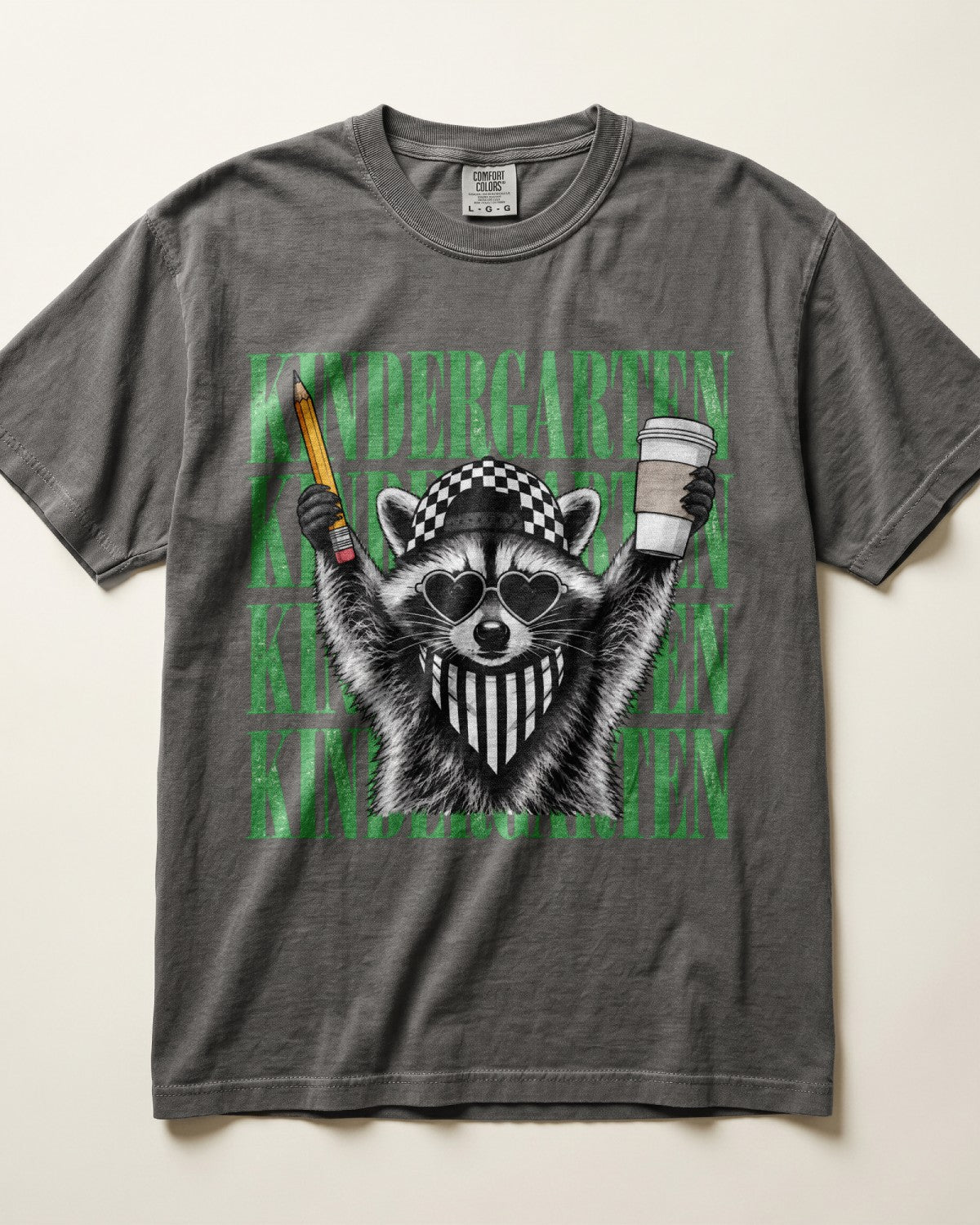 Retro Raccoon Kindergarten Teacher Shirt