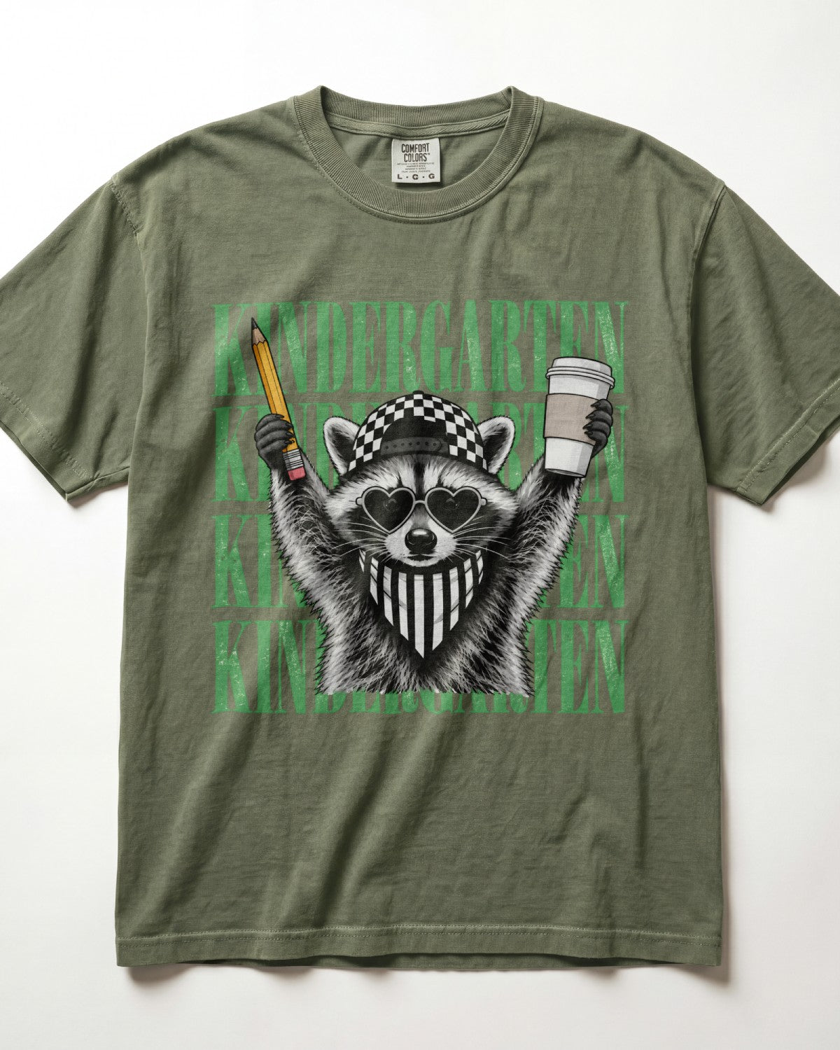Retro Raccoon Kindergarten Teacher Shirt
