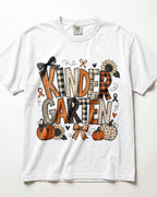 Plaid Sunflower Kindergarten Teacher Shirt