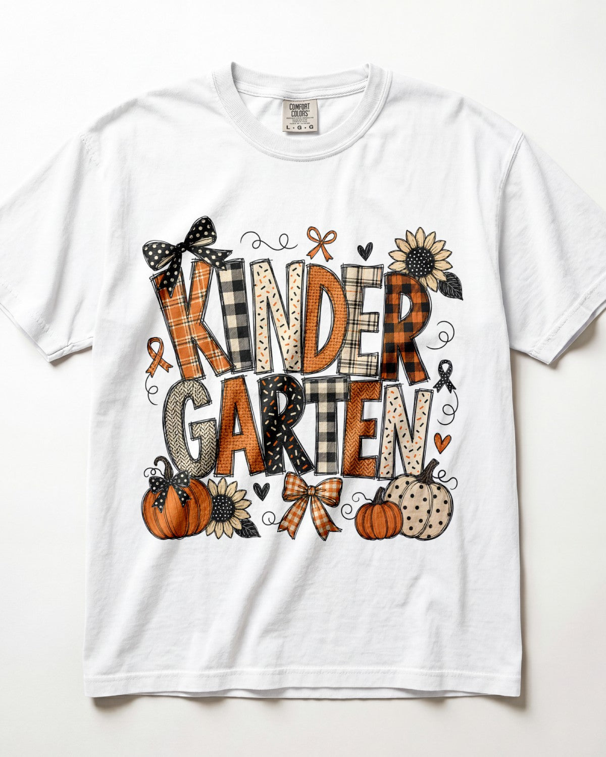 Plaid Sunflower Kindergarten Teacher Shirt