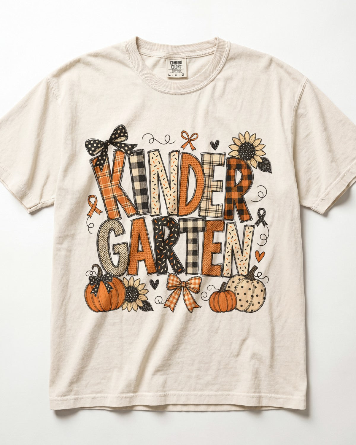 Plaid Sunflower Kindergarten Teacher Shirt