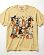 Plaid Sunflower Kindergarten Teacher Shirt
