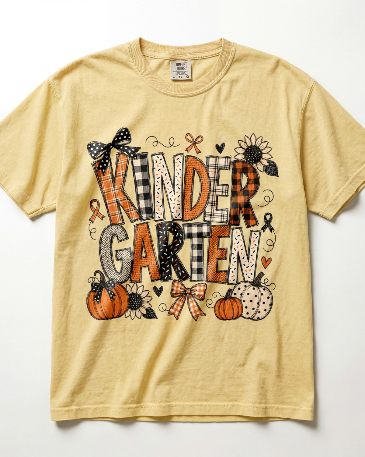 Plaid Sunflower Kindergarten Teacher Shirt