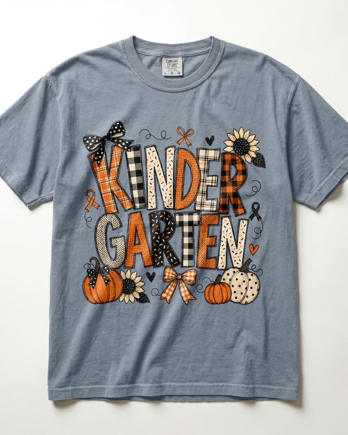 Plaid Sunflower Kindergarten Teacher Shirt