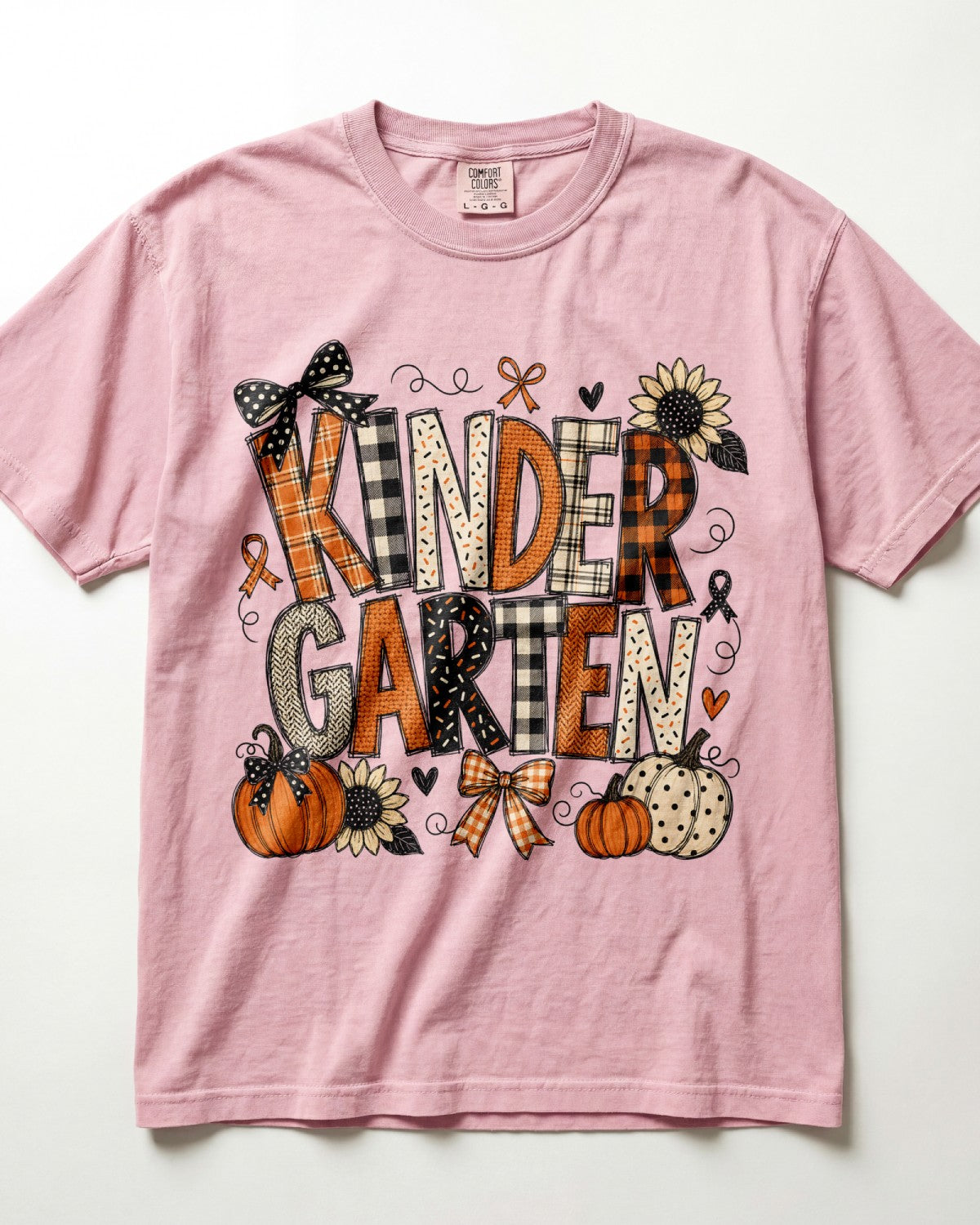 Plaid Sunflower Kindergarten Teacher Shirt
