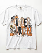 Peach Pumpkin Kindergarten Teacher Shirt