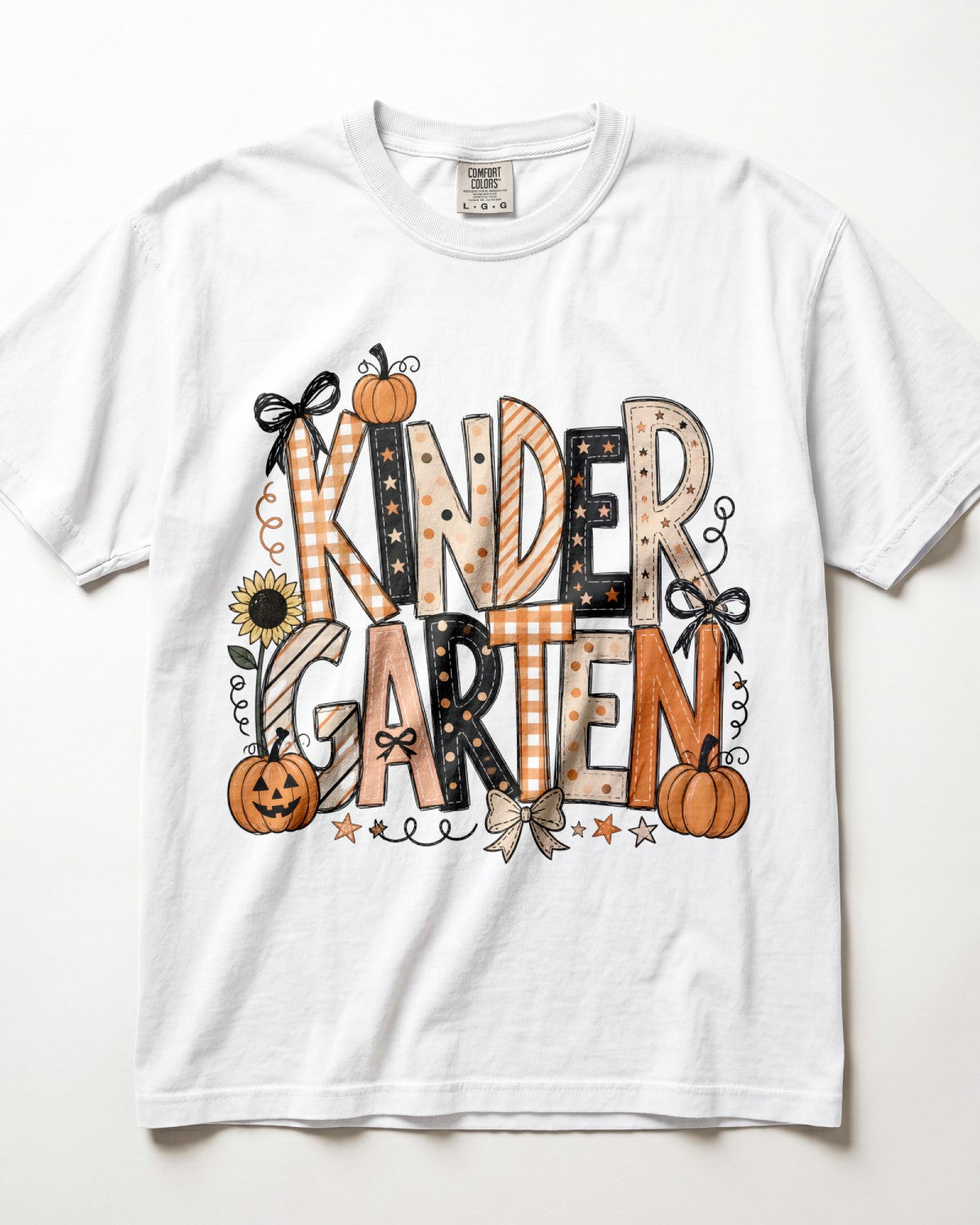 Peach Pumpkin Kindergarten Teacher Shirt