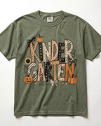 Peach Pumpkin Kindergarten Teacher Shirt