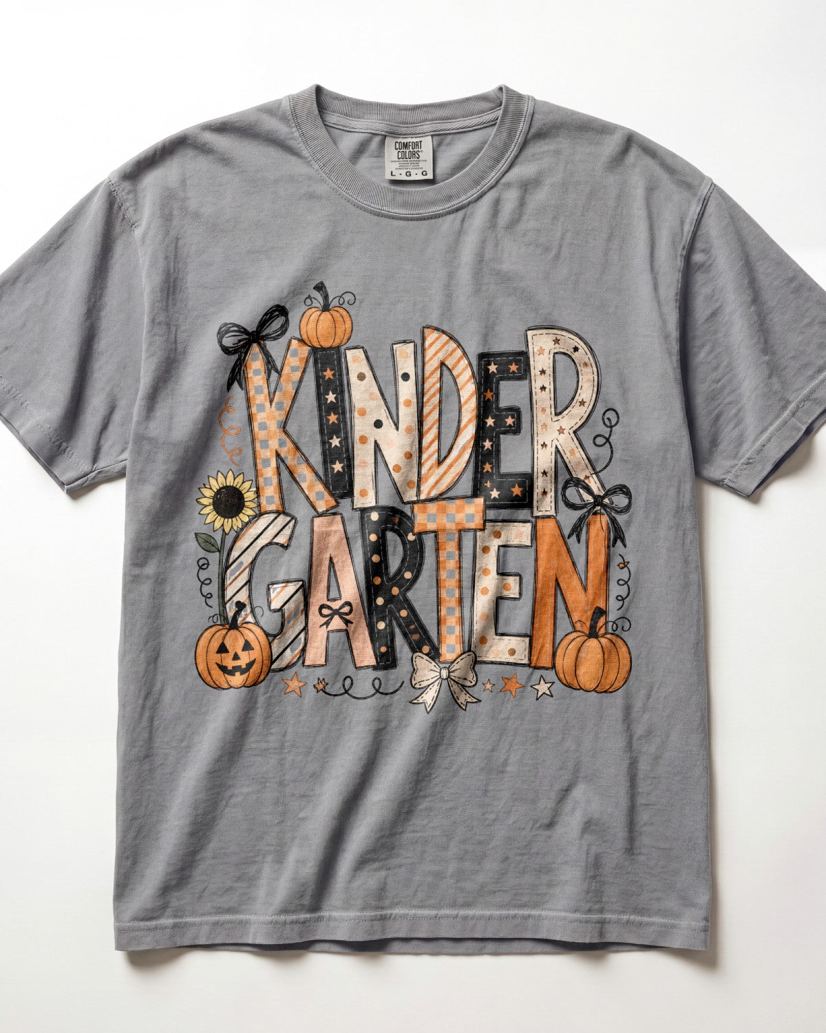 Peach Pumpkin Kindergarten Teacher Shirt