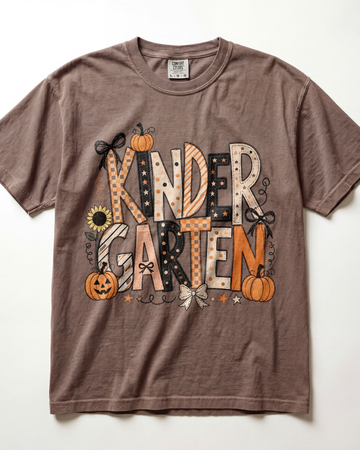 Peach Pumpkin Kindergarten Teacher Shirt