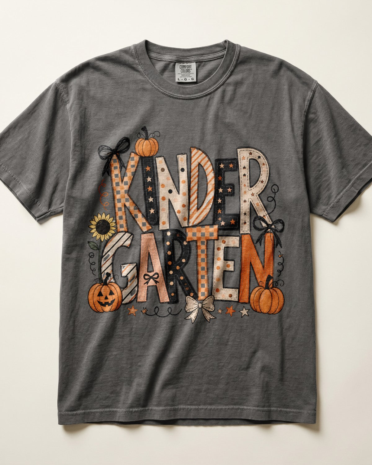 Peach Pumpkin Kindergarten Teacher Shirt