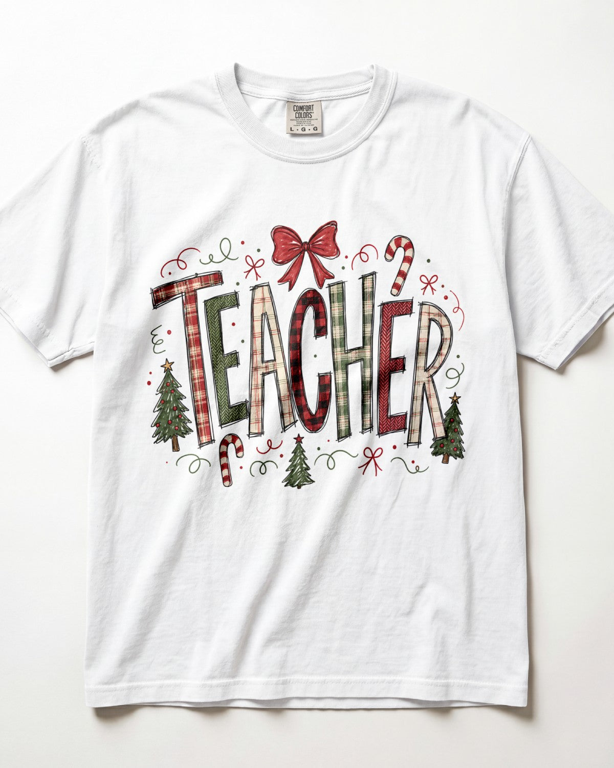Plaid Christmas Teacher Kindergarten Teacher Shirt