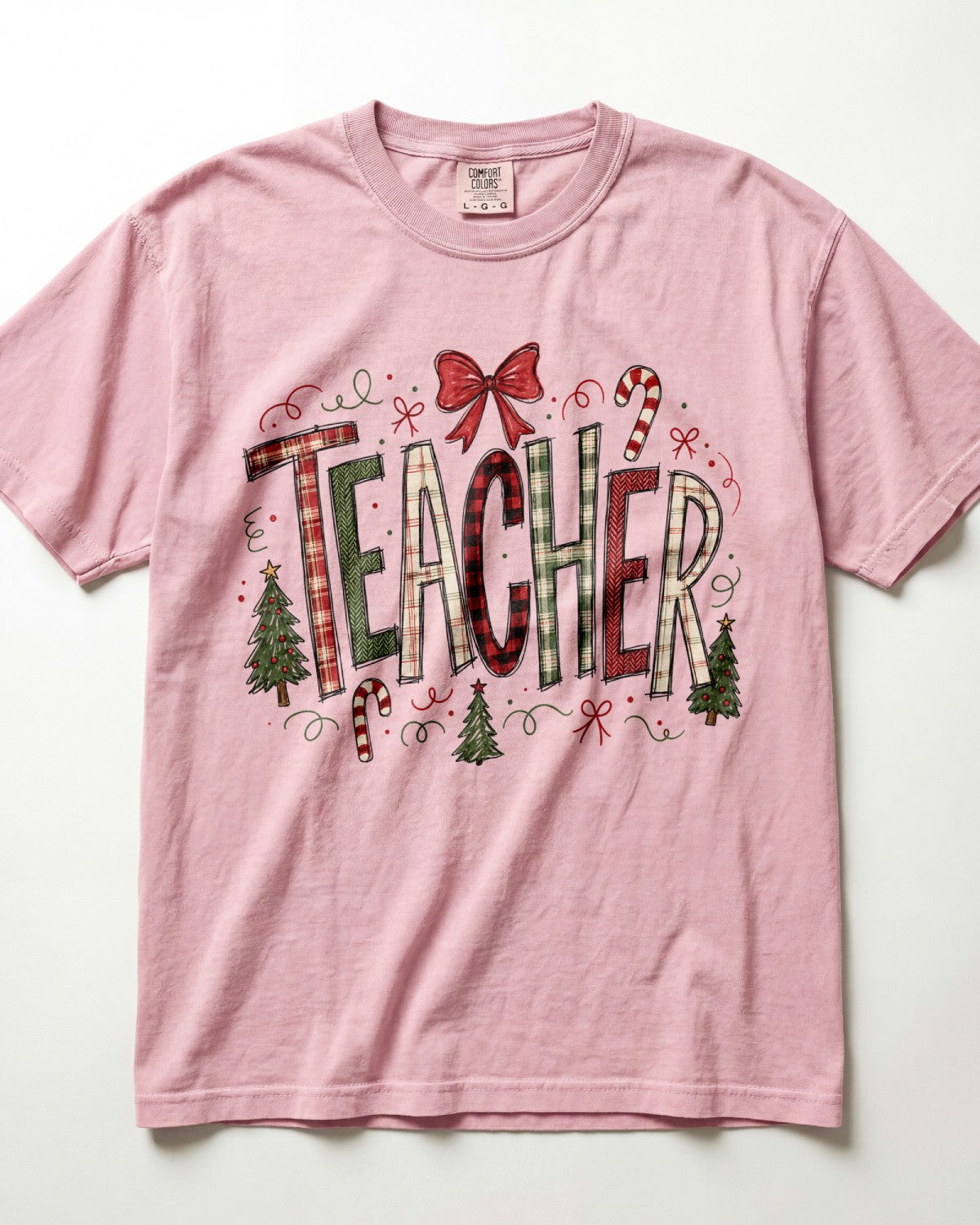 Plaid Christmas Teacher Kindergarten Teacher Shirt