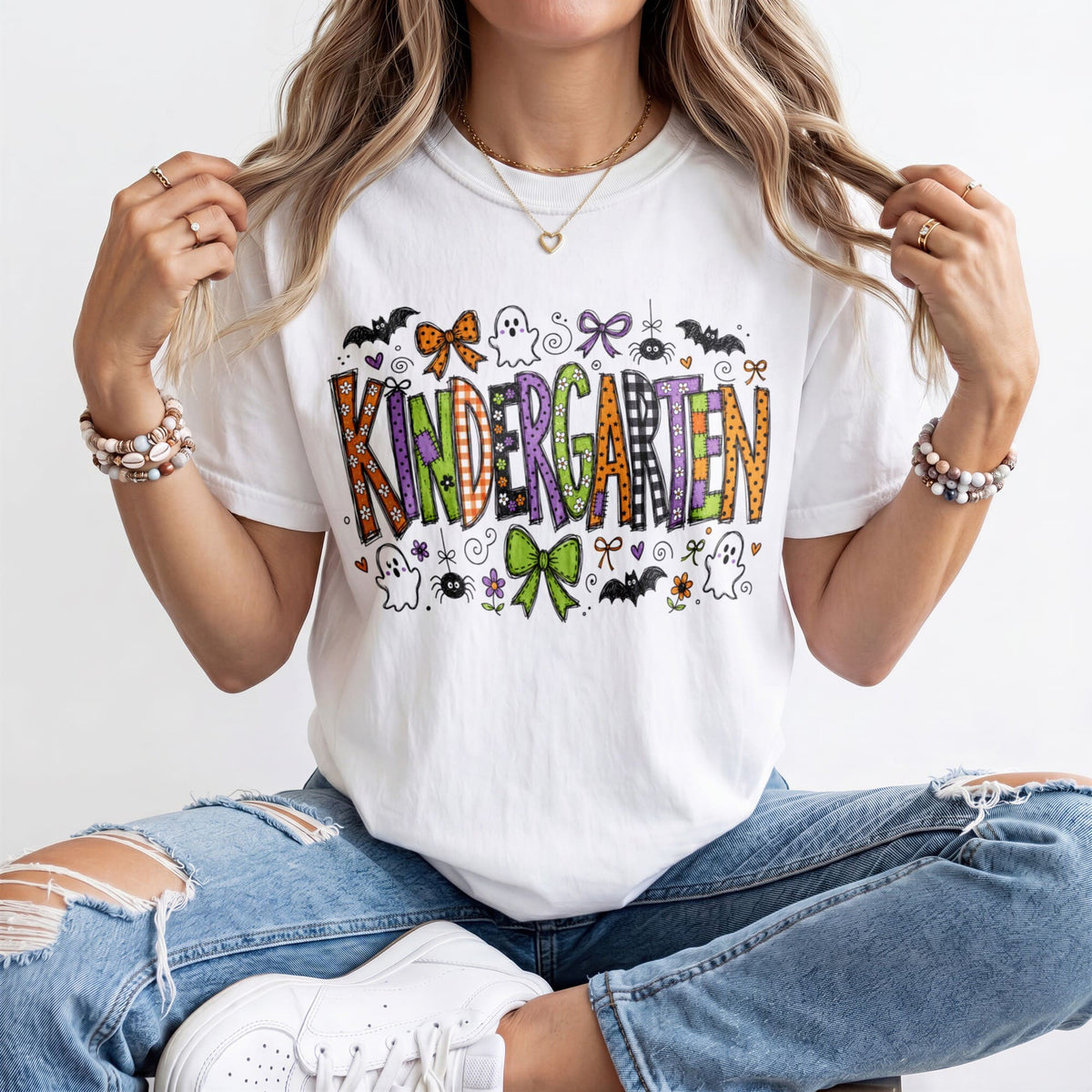 Bats And Bows Kindergarten Teacher Shirt
