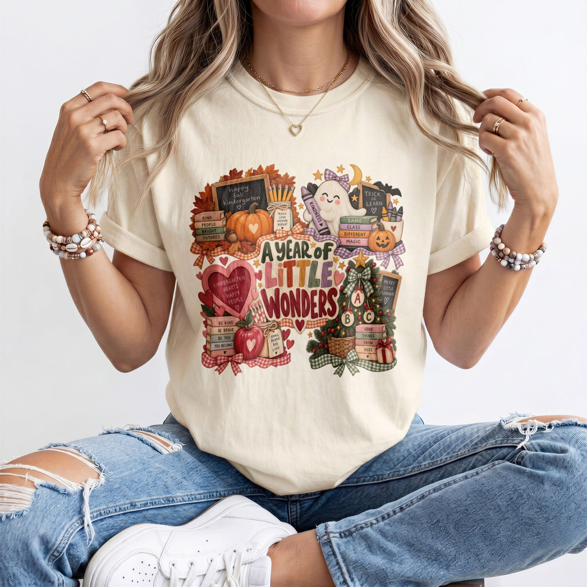 A Year Of Little Wonders Kindergarten Teacher Shirt