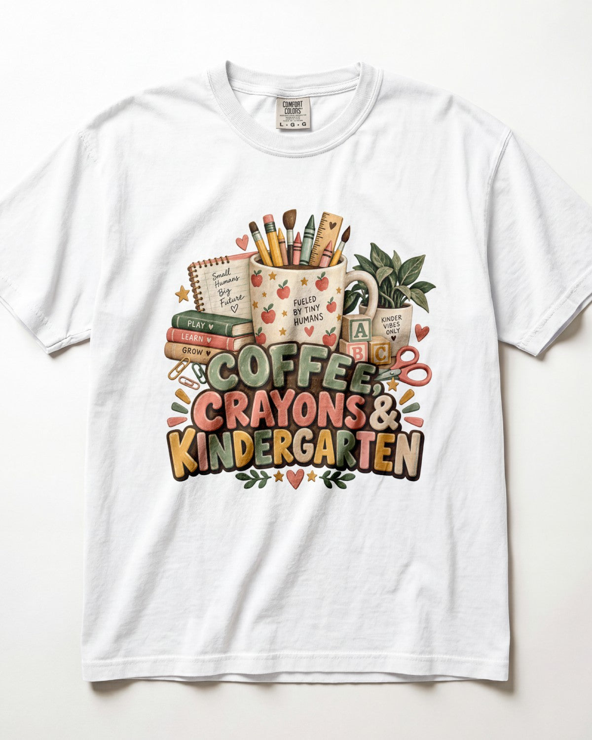 Coffee Crayons And Kindergarten Kindergarten Teacher Shirt