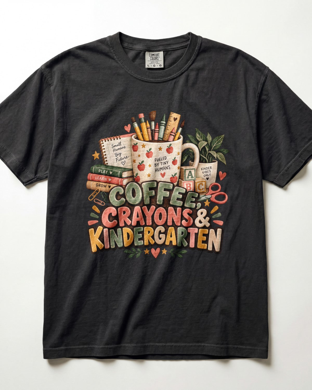 Coffee Crayons And Kindergarten Kindergarten Teacher Shirt