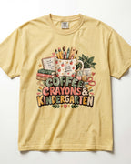 Coffee Crayons And Kindergarten Kindergarten Teacher Shirt