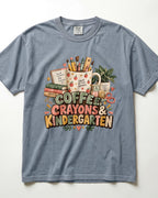 Coffee Crayons And Kindergarten Kindergarten Teacher Shirt
