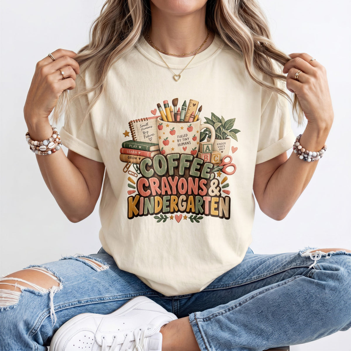 Coffee Crayons And Kindergarten Kindergarten Teacher Shirt