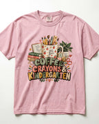 Coffee Crayons And Kindergarten Kindergarten Teacher Shirt