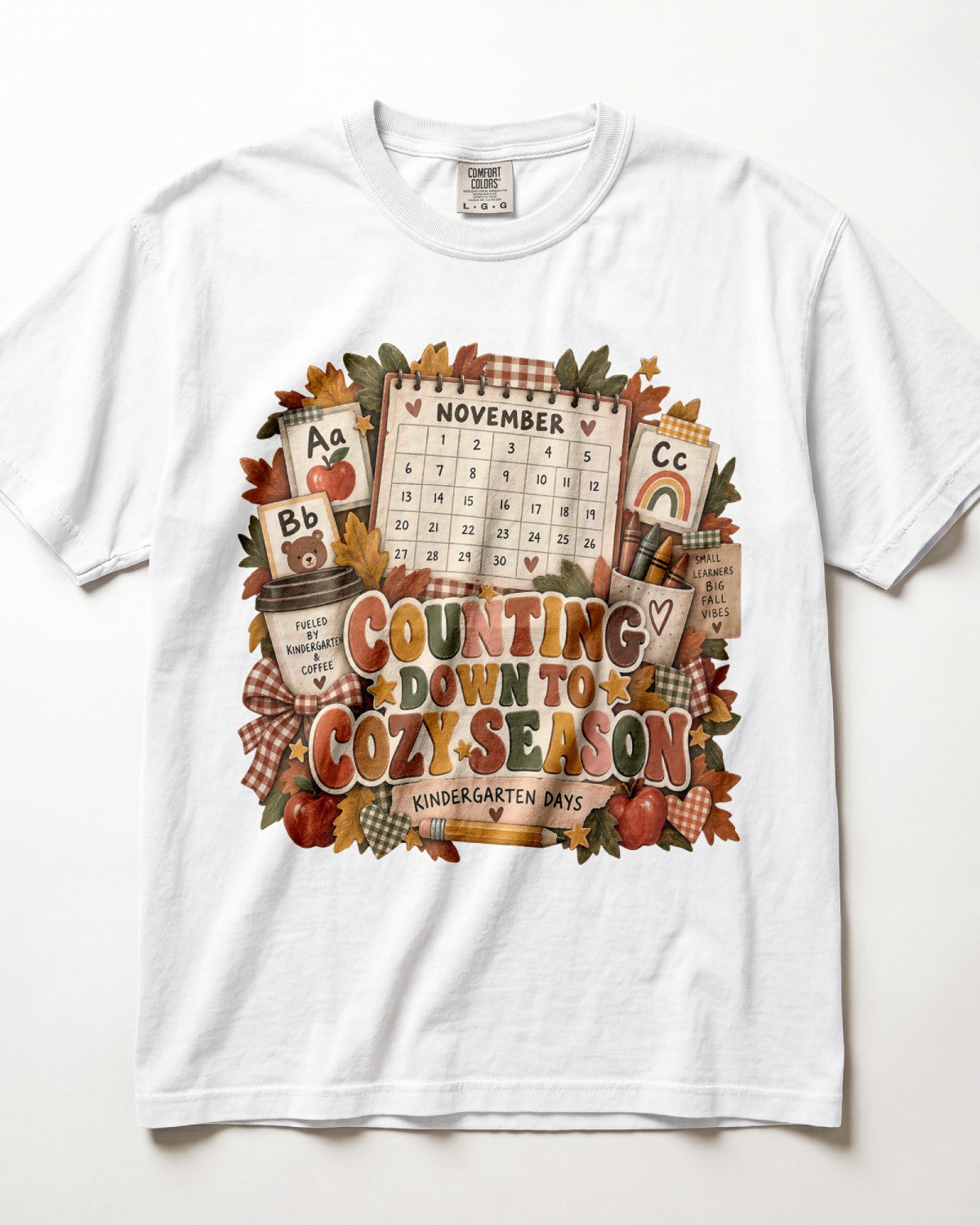 Counting Down To Cozy Season Kindergarten Teacher Shirt