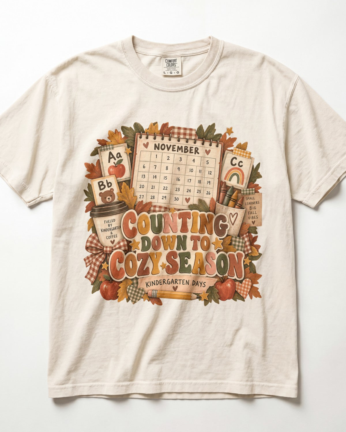 Counting Down To Cozy Season Kindergarten Teacher Shirt
