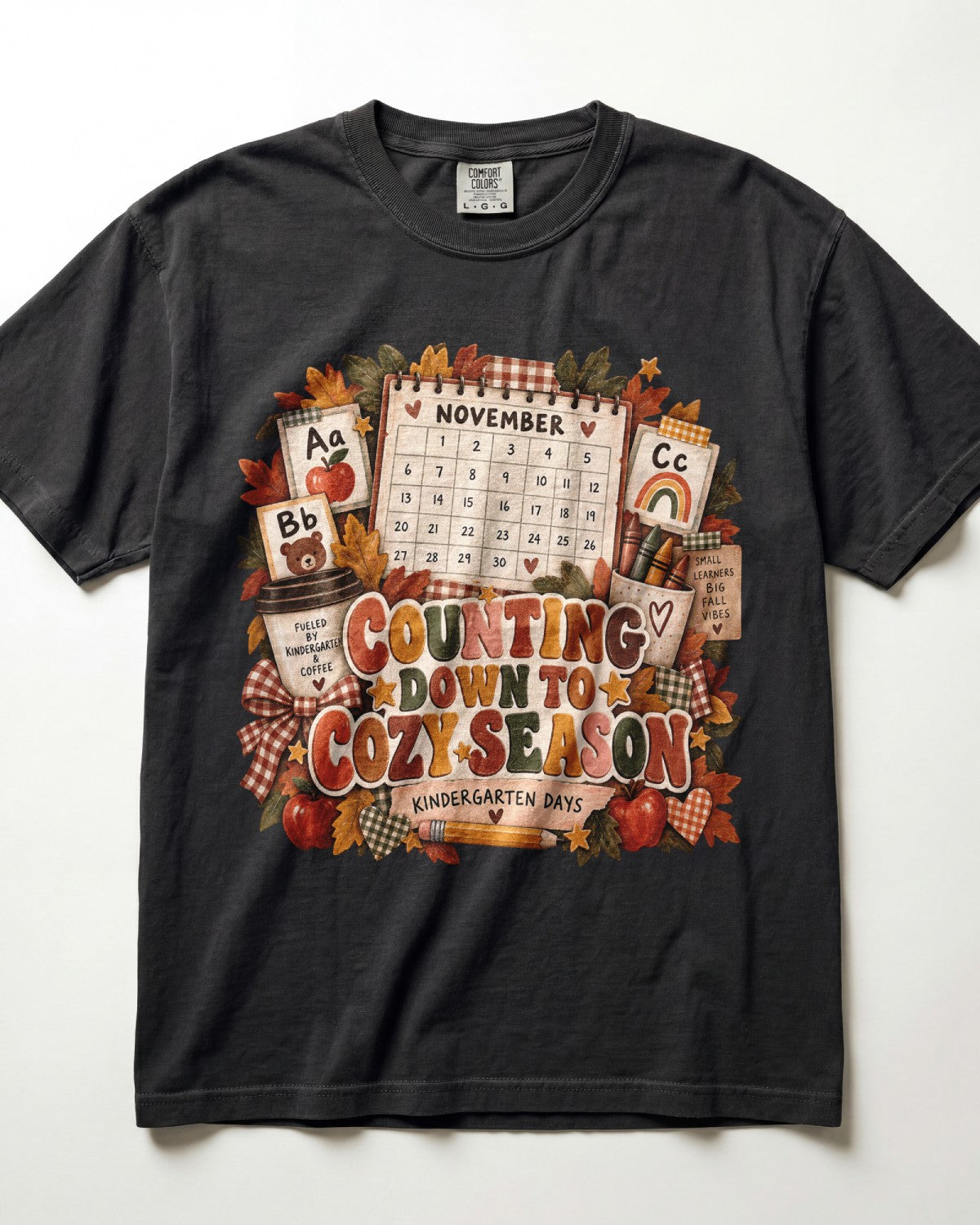 Counting Down To Cozy Season Kindergarten Teacher Shirt