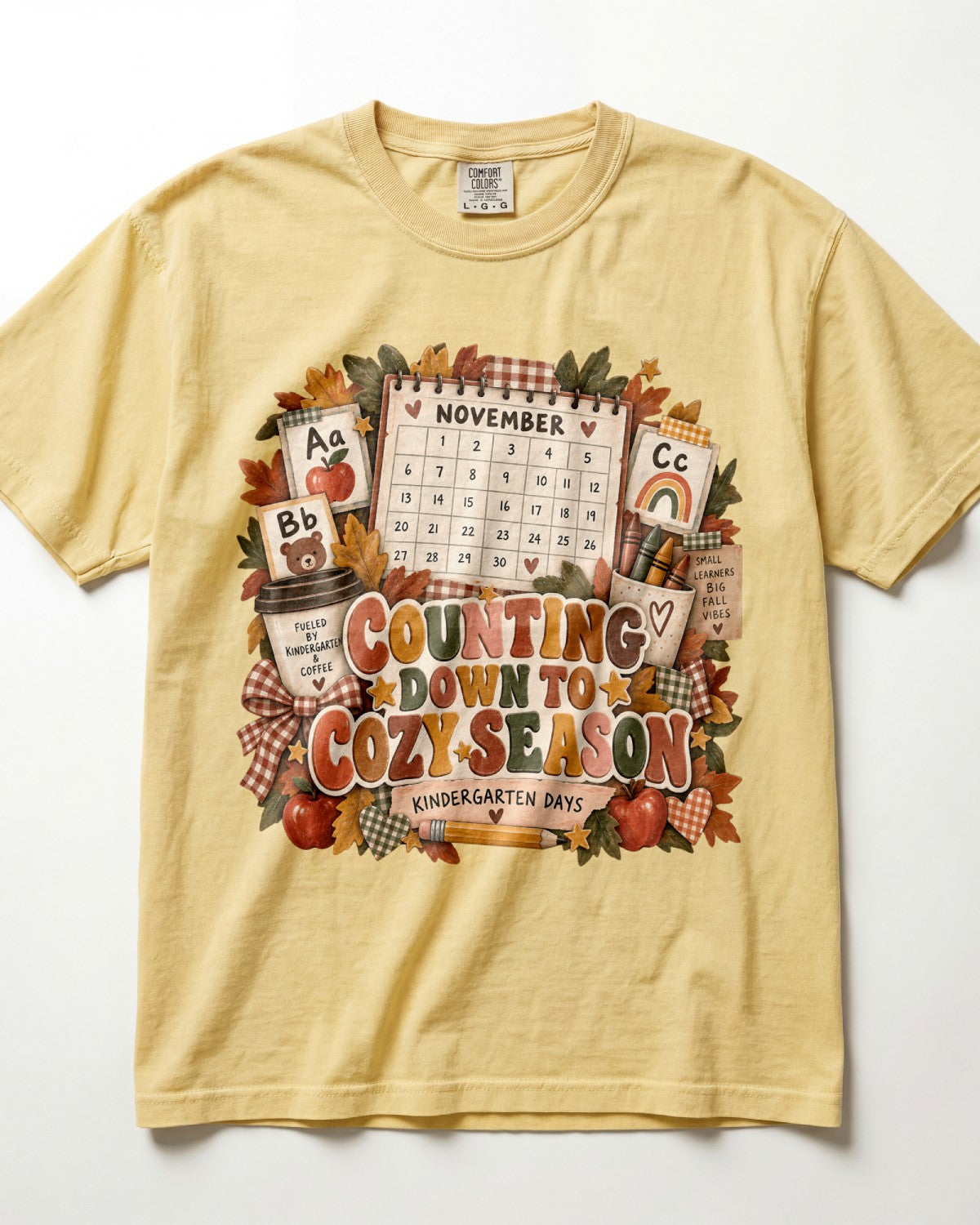 Counting Down To Cozy Season Kindergarten Teacher Shirt