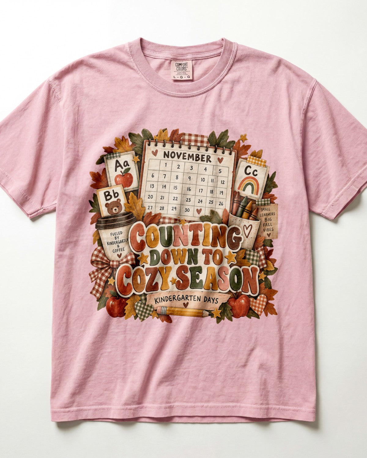 Counting Down To Cozy Season Kindergarten Teacher Shirt