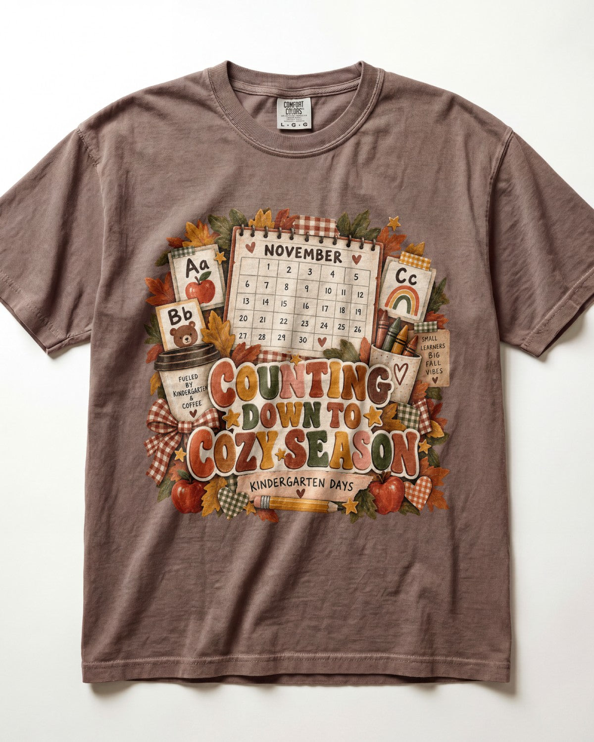 Counting Down To Cozy Season Kindergarten Teacher Shirt