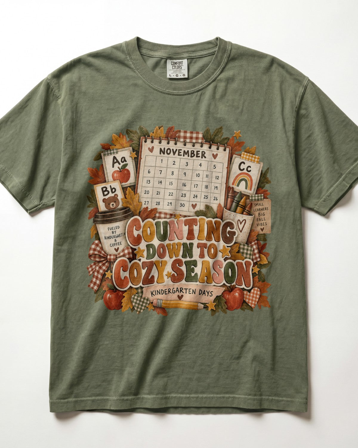 Counting Down To Cozy Season Kindergarten Teacher Shirt
