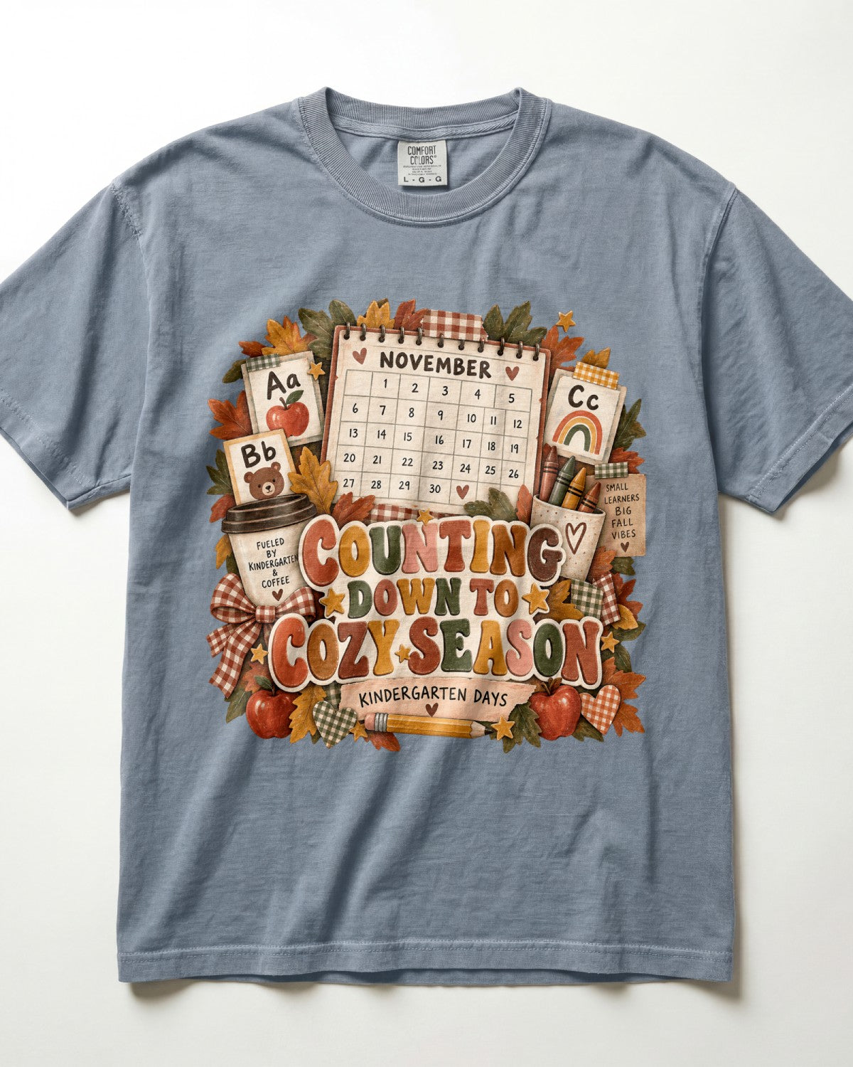 Counting Down To Cozy Season Kindergarten Teacher Shirt