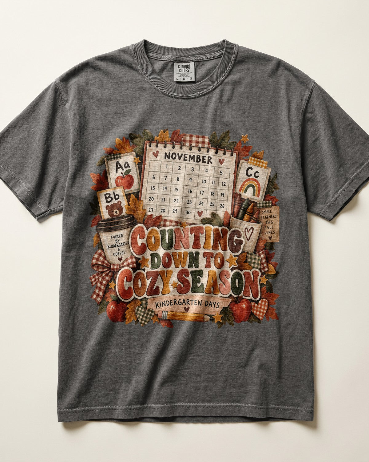 Counting Down To Cozy Season Kindergarten Teacher Shirt