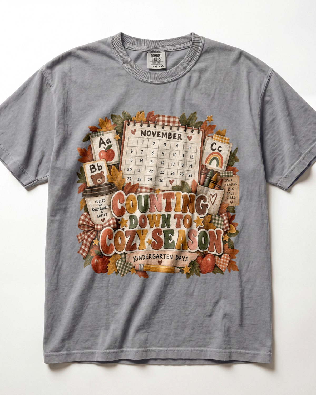 Counting Down To Cozy Season Kindergarten Teacher Shirt