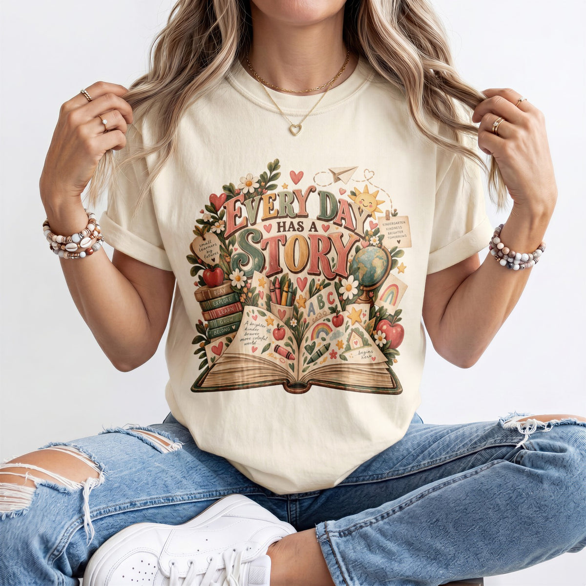 Every Day Has A Story Kindergarten Teacher Shirt