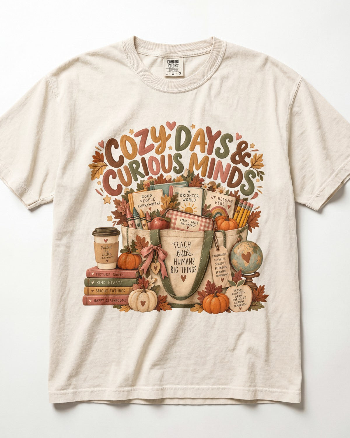 Cozy Days And Curious Minds Kindergarten Teacher Shirt