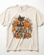 Pumpkins Pencils And Playtime Kindergarten Teacher Shirt