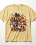 Pumpkins Pencils And Playtime Kindergarten Teacher Shirt