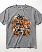Pumpkins Pencils And Playtime Kindergarten Teacher Shirt