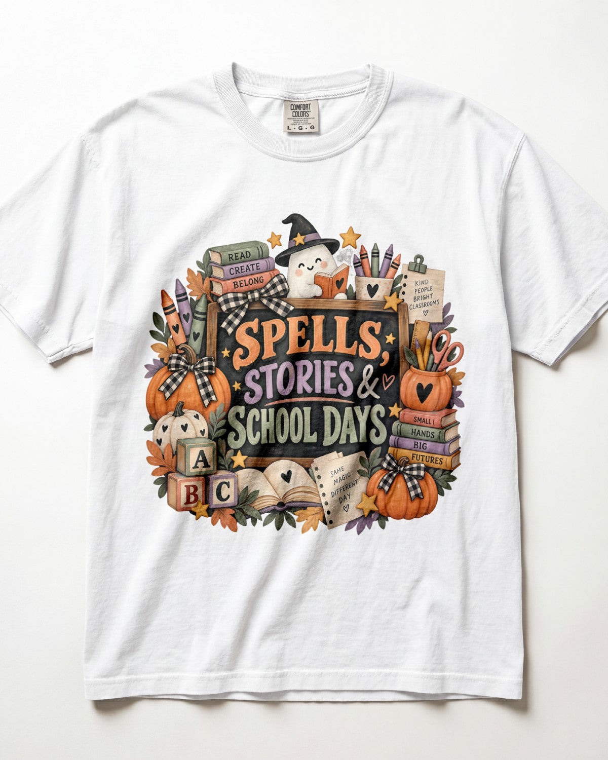 Spells Stories And School Days Kindergarten Teacher Shirt