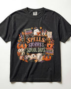 Spells Stories And School Days Kindergarten Teacher Shirt