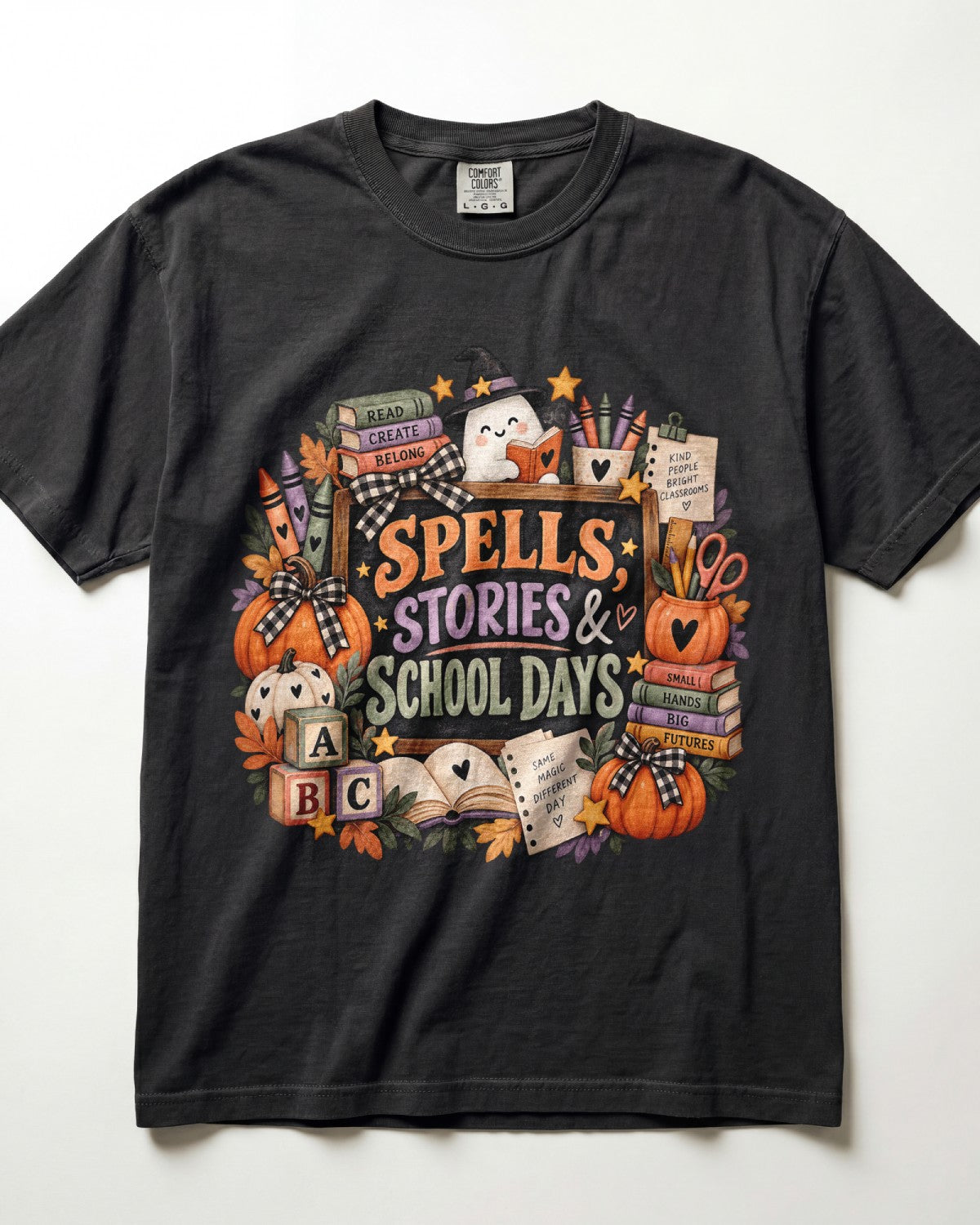 Spells Stories And School Days Kindergarten Teacher Shirt